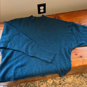 Apt. 9 Deep Blue high neck cashmere Sweater w dolman sleeves